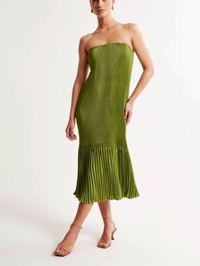 strapless open back dress Mew Mews Giselle Jacquard Off Shoulder Midi Dress in Yellow